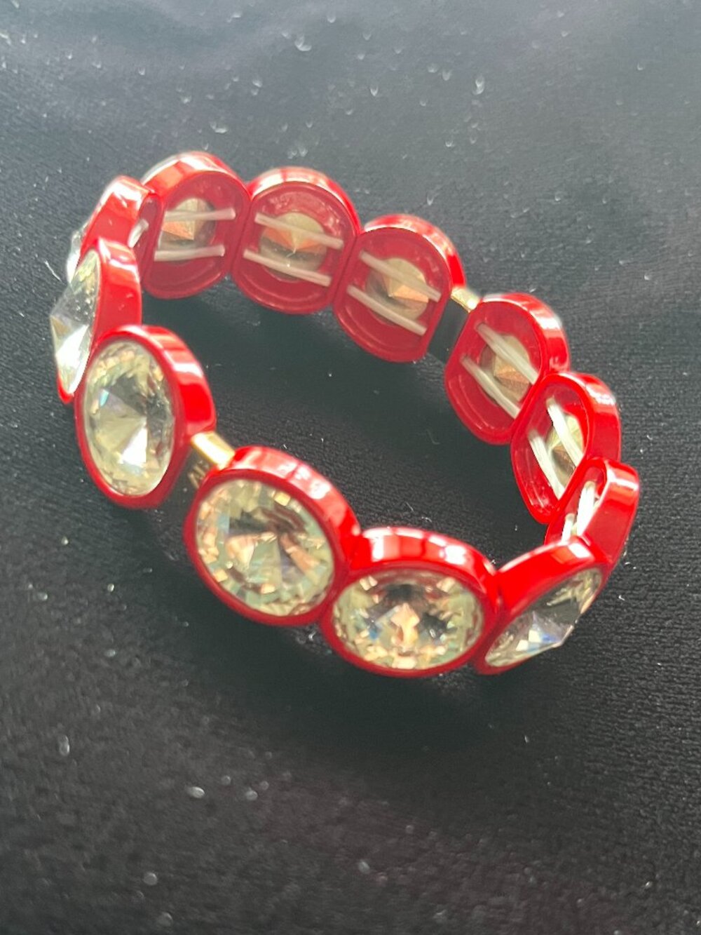 Plunder Crystal Gem Stretch bracelet in Red